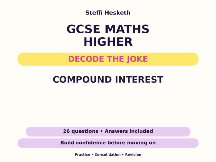 Compound Interest | GCSE Decode the Joke + Answers