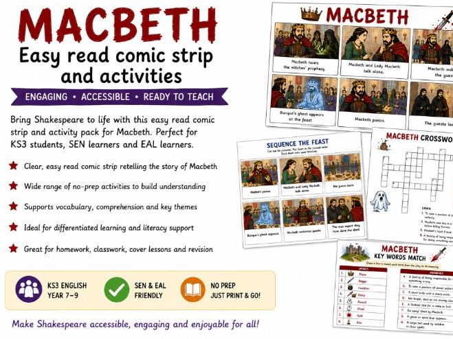 Macbeth - easy read comic strip & activities