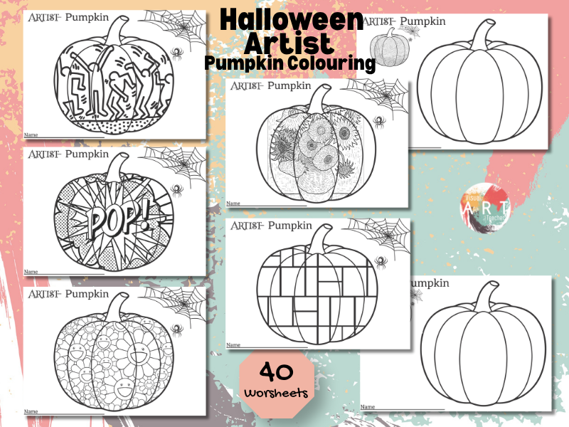 Famous Artist-Inspired Pumpkins | Halloween Art Colouring Activities