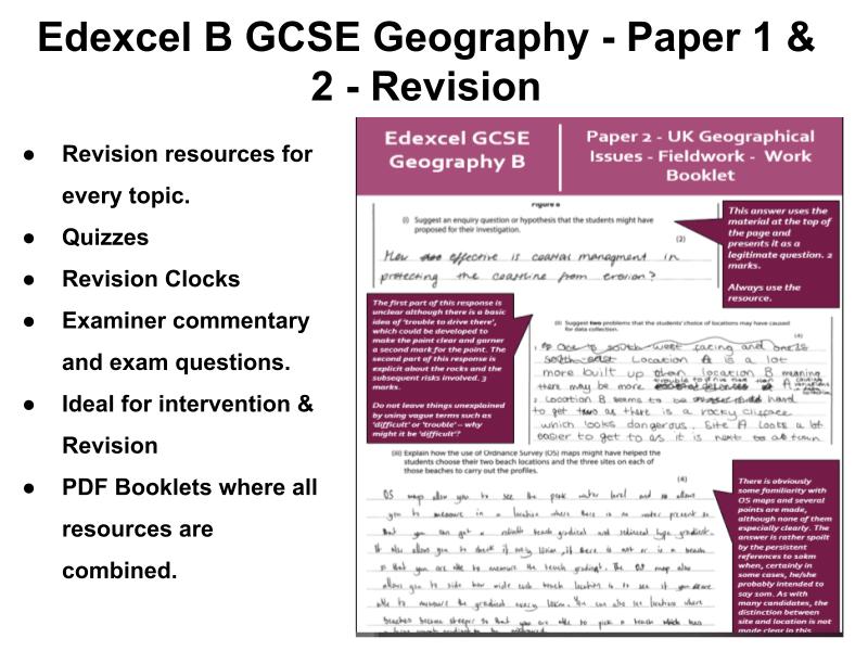 Edexcel B GCSE Geography Paper 1 & Paper 2 Revision