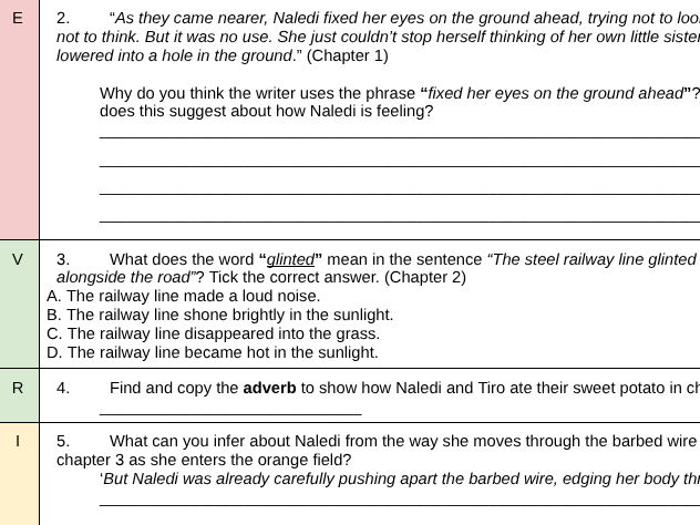 'Journey to Jo'burg' Comprehension (Y5/6)