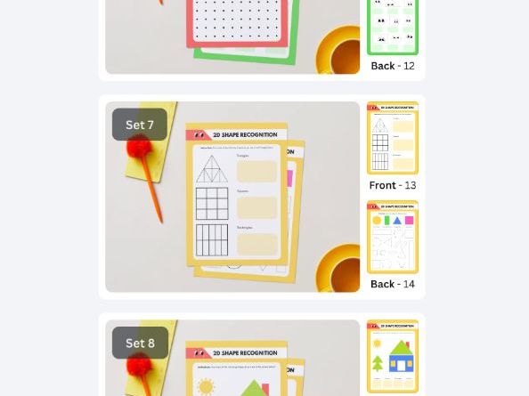 2D Shapes Worksheet Bundle –  EYFS / KS1