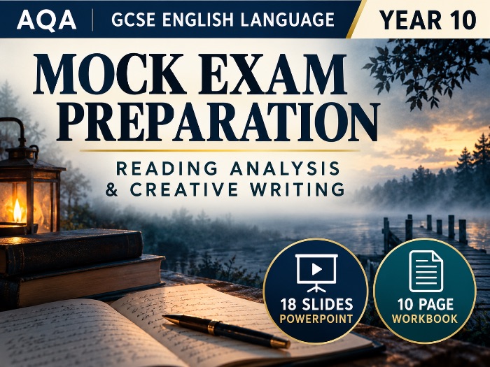 Year 10 GCSE English Language Paper 1 Mock Exam Revision Workbook