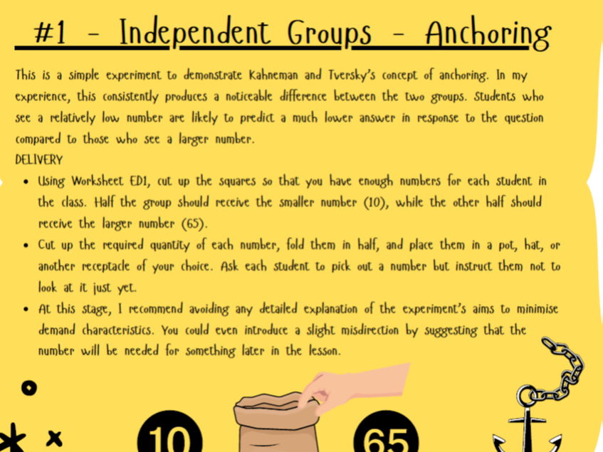 Psychology Research Methods - Experimental design activities
