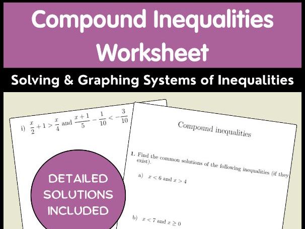Compound Inequalities Worksheet - Solving & Graphing Systems of Inequalities