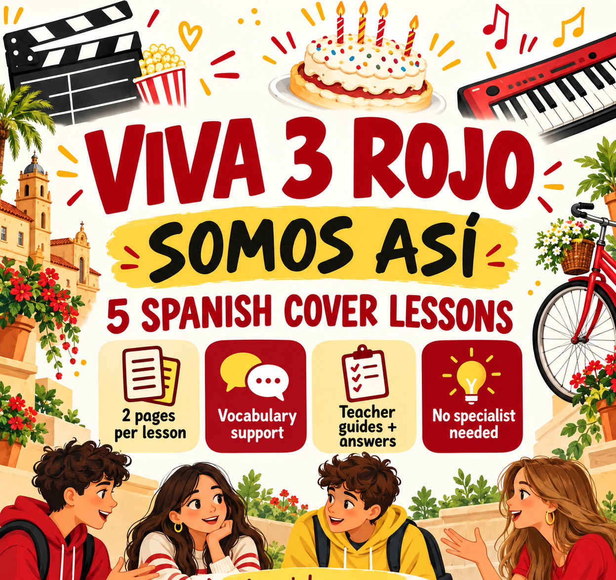 KS3 Spanish Cover Lessons Bundle | Viva 3 Rojo Module 1 Somos así | 5 Lessons