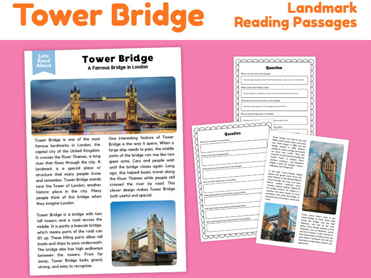 Tower Bridge Reading Comprehension | London Landmark Passages & Questions