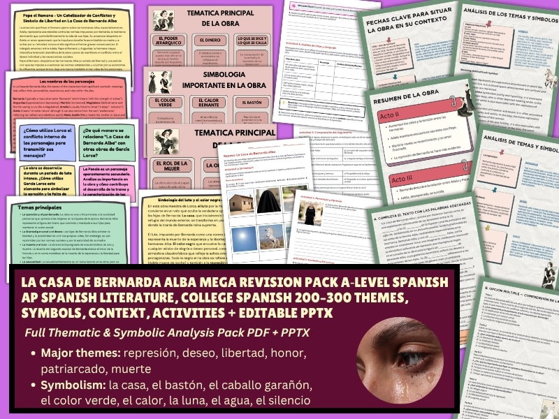La Casa de Bernarda Alba MEGA Revision Pack | A‑Level/AP Spanish Literature Themes & Symbols