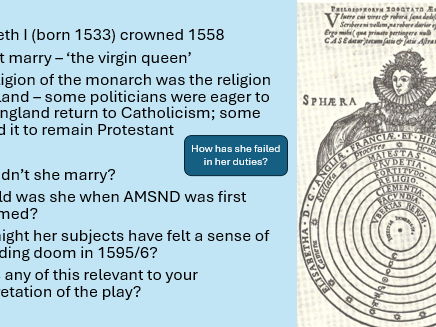 A Level revision lessons A Midsummer Night's Dream