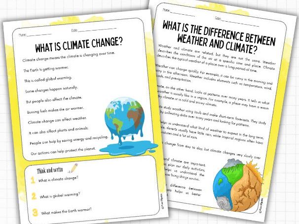 Climate & Environment Reading Comprehension (Nonfiction, 2 Levels) | ESL KS2 Science