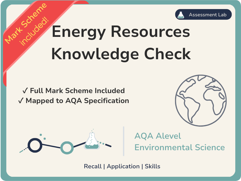 AQA A level Env Sci - Energy resources - Knowledge check & MS