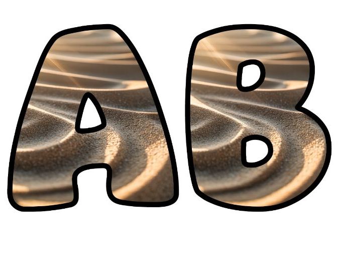 Sand Beach Sunshine Alphabet Lettering Set | Classroom Display | Upper & Lowercase, 0-9