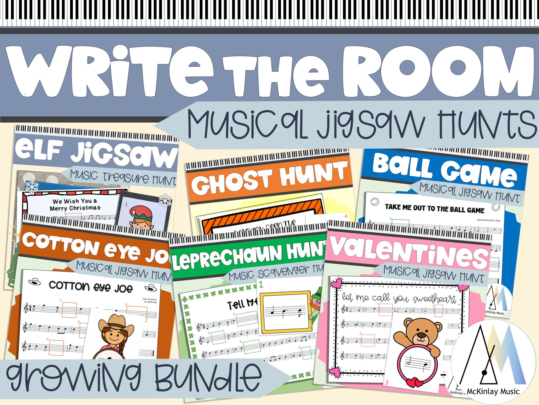 Write the Room music jigsaw scavenger hunts BUNDLE