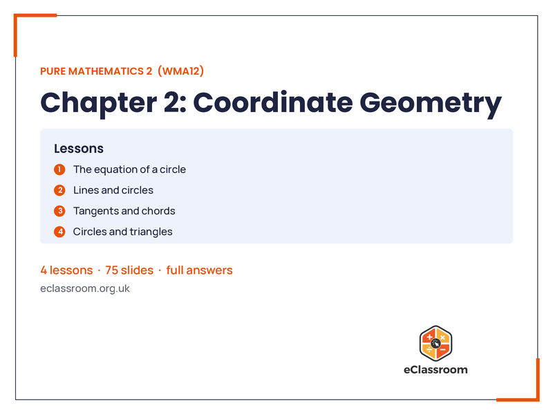 IAL Pure 2 Coordinate Geometry lesson slides
