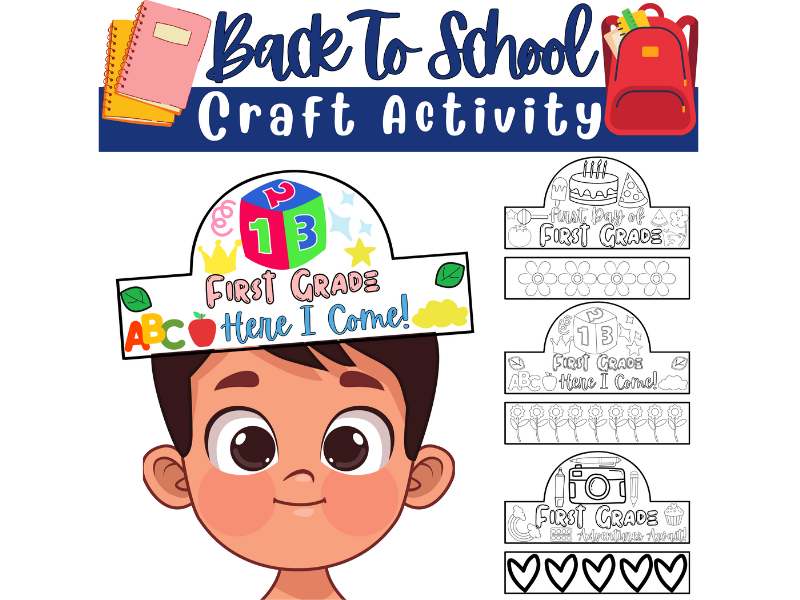 Hello First Grade Back to School Crown Craft: Hats, Crafts, Crowns, Headband
