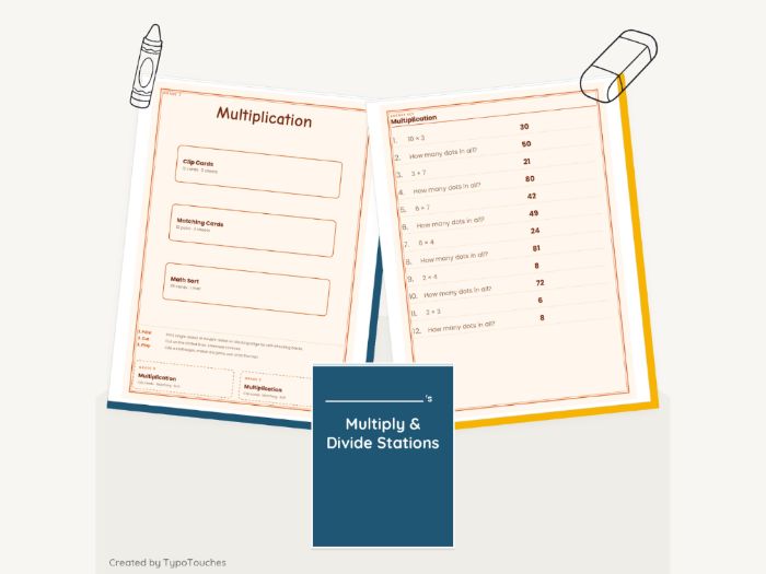 Multiply & Divide Stations | 63 Sheets