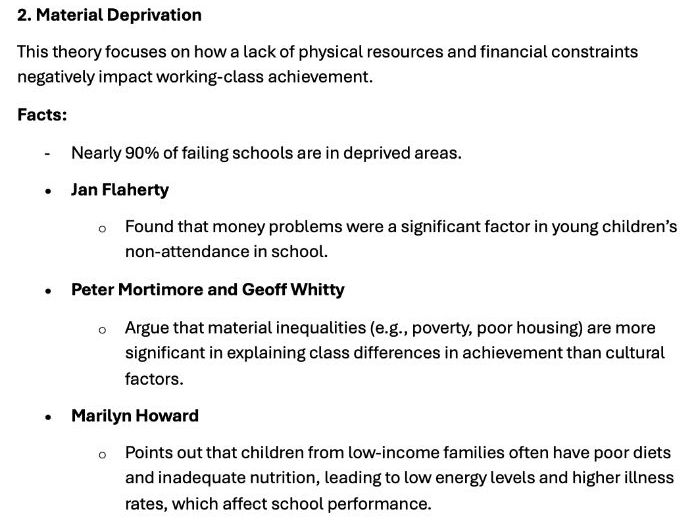 Notes: List of all Sociological studies - Education