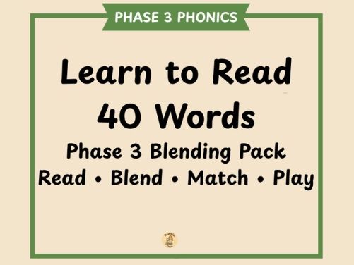 Phase 3 Phonics Read & Match Pack | 40 Decodable Words | Blending Worksheets