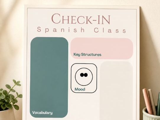 Spanish Lesson Check-In / Worksheet (Starter / Plenary Activity)