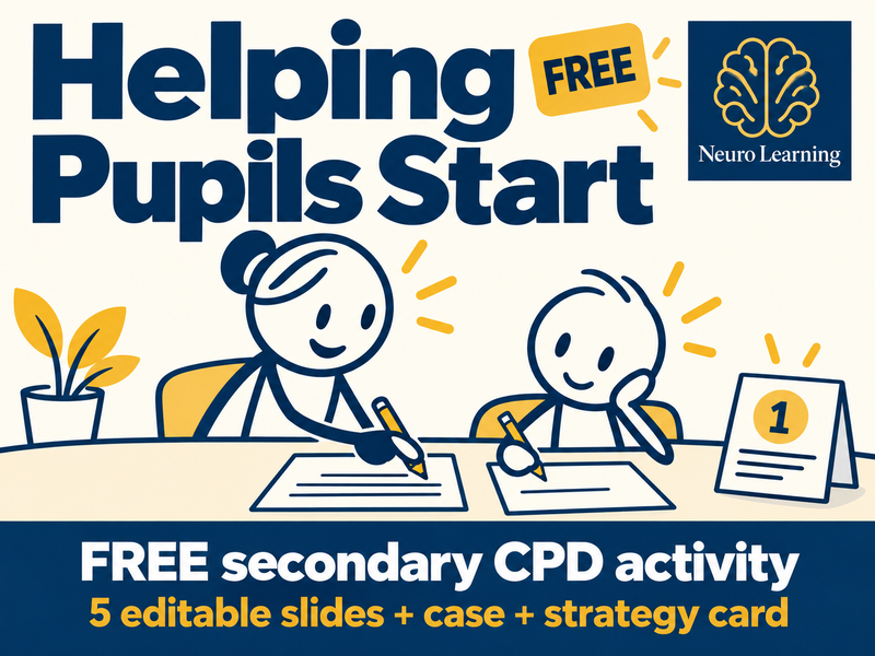 Helping Pupils Start Work | FREE Secondary CPD Activity and Strategy Card