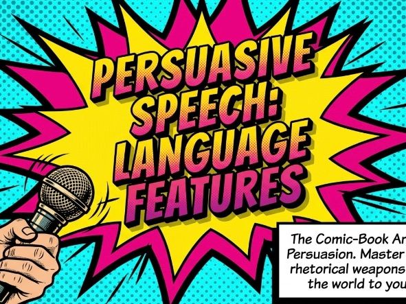 Persuasive Speech Language Features Poster Pack | Pop Art Theme | 16 Posters |
