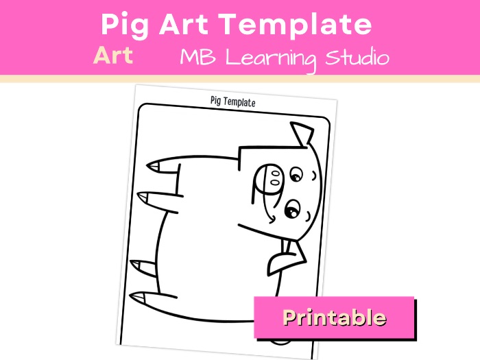 Blank Pig Template for Classroom Activities | EYFS, KS1, Pre-K, Kindergarten