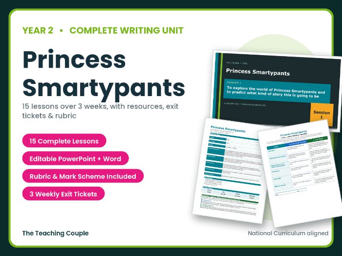 Princess Smartypants | Year 2 English Unit | 15 Complete Lessons + Resources + Mark Scheme