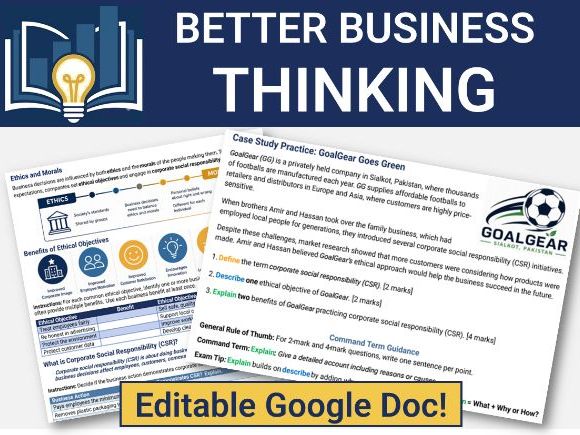 IB Business - 1.3 Ethics-CSR Review & Case Study (Editable Google Doc)