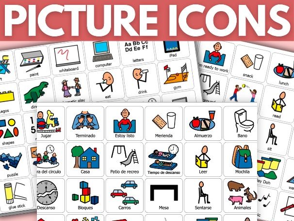 Visual communication Picture Icons for Schedule Cards Special Education