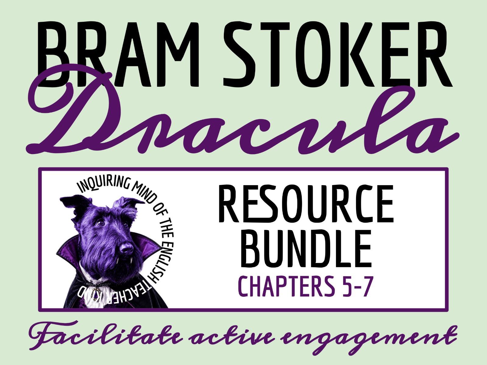 Dracula Chapters 5, 6, and 7 Quiz, Literary Analysis Worksheets, Vocabulary Activities, and Answer Keys