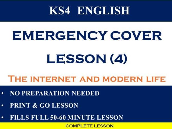 KS4 Emergency Cover Lesson (4): The Internet & Modern Life | No Prep Needed