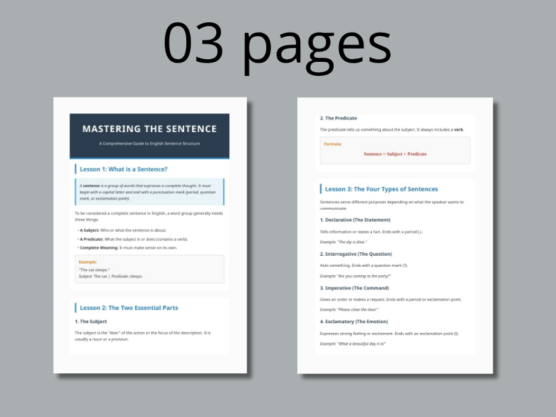 Mastering the Sentence: A Comprehensive Guide to English Sentence Structure
