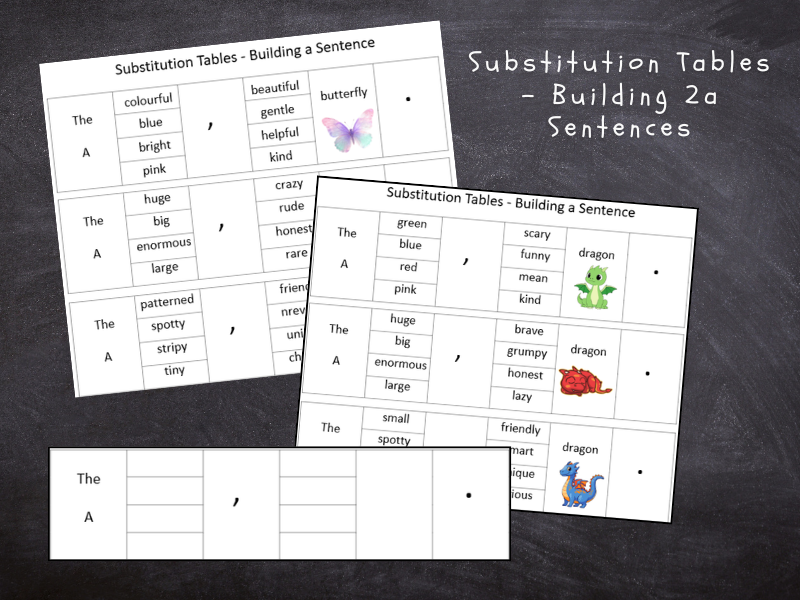 Substitution Tables – Building 2A Sentences