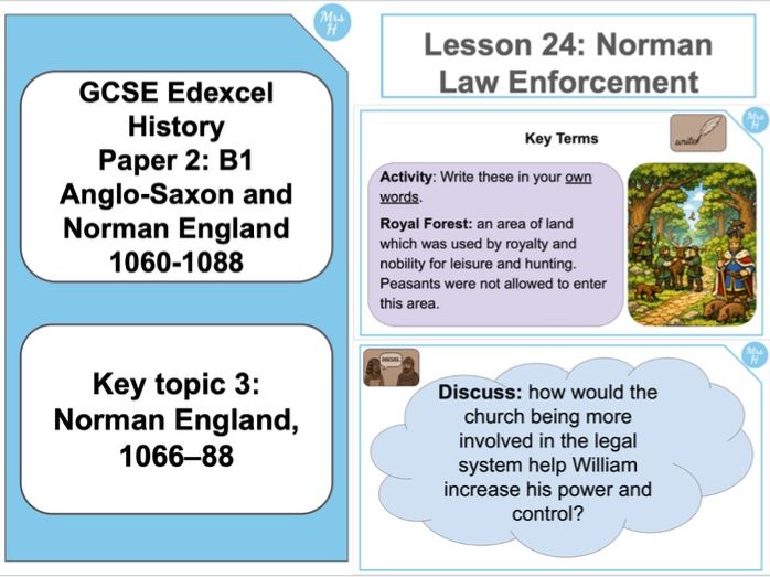 Lesson 24 Norman Law Enforcement - GCSE History Edexcel Paper 2 - Normans (B1)