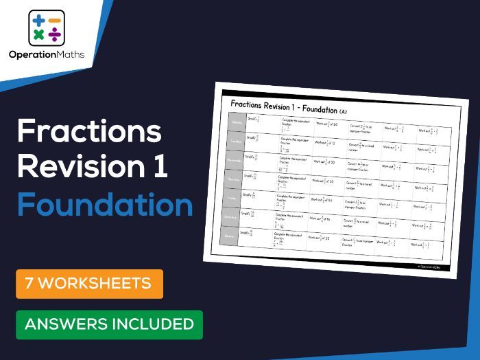 Fractions Revision 1 - Foundation
