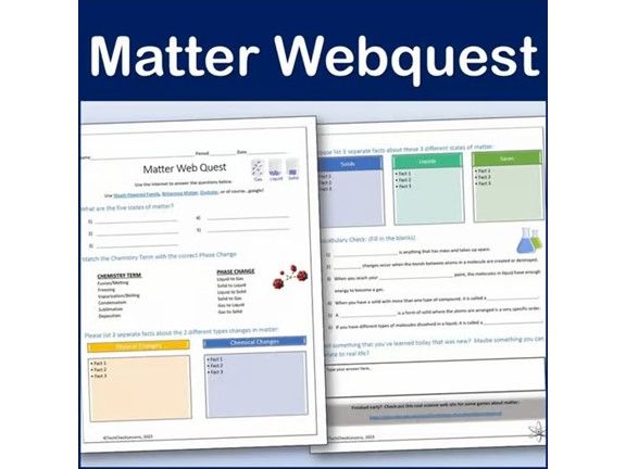 Matter Webquest | Editable Digital Science Activity
