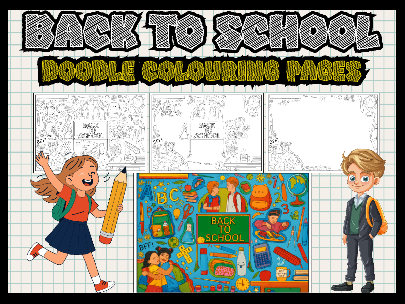 Back to School Coloring Pages - First Day Activities & Classroom Decorations