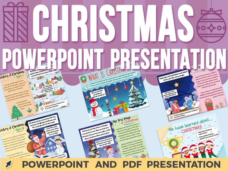 Christmas PowerPoint Google Slides History Values Reflection 1st-3rd SEL