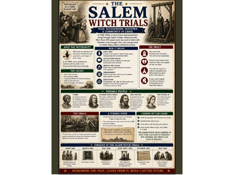 Salem Witch Trials 18"x24" Classroom Poster