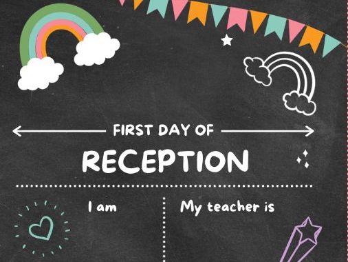 First Day of Reception Chalkboard