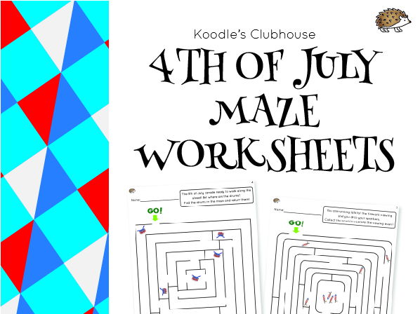 4th of July maze worksheets