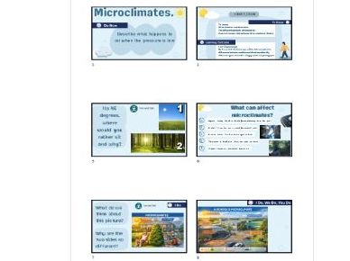 KS3 Weather unit - Lesson 5 - Microclimates