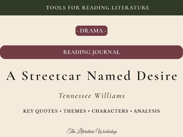 A Streetcar Named Desire – Reading Journal: Reading Log, Characters & Essay Planning