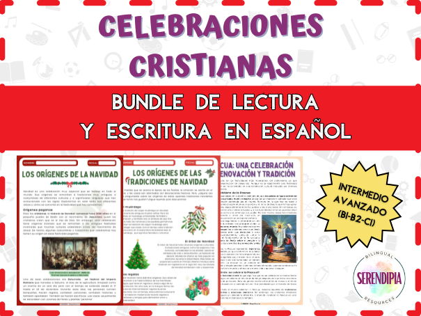 SPANISH BUNDLE | Christian Celebrations | READING + WRITING LESSONS | Navidad