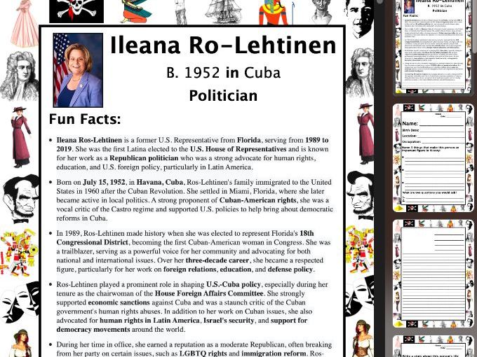 Ileana Ro-Lehtinen PACKET & ACTIVITIES, Important Historical Figures Series