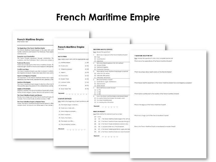 French Maritime Empire Teaching Resources