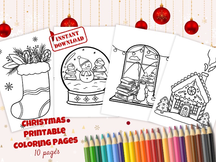 Christmas Colouring Doodle Worksheet