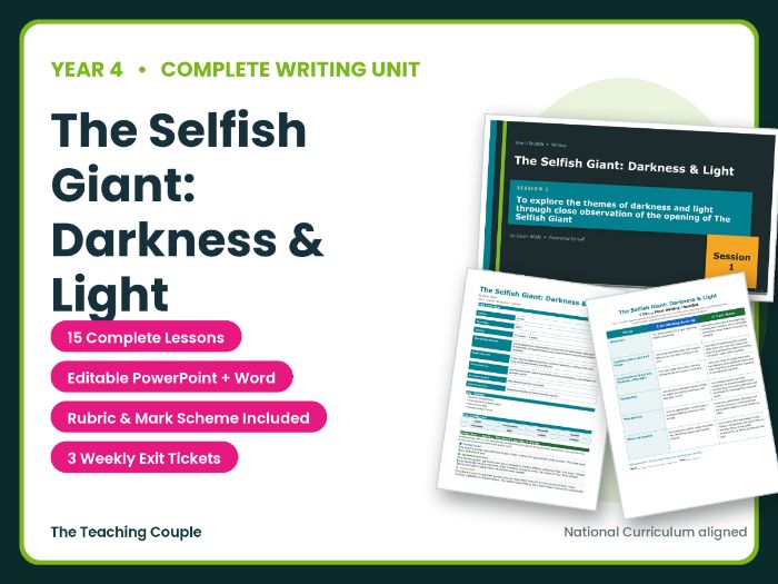The Selfish Giant: Darkness & Light | Year 4 English Unit
