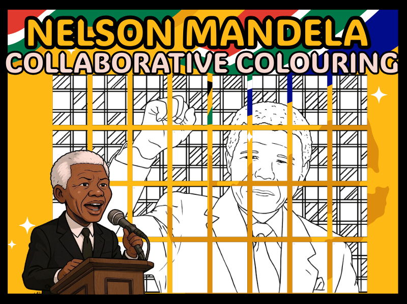 Nelson Mandela Collaborative Colouring Poster | Black History Month Activity