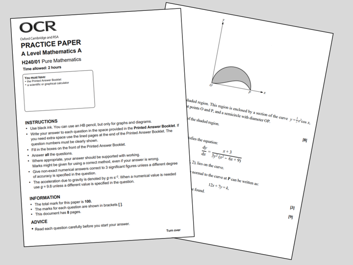OCR A-Level Maths (H240) Practice Paper